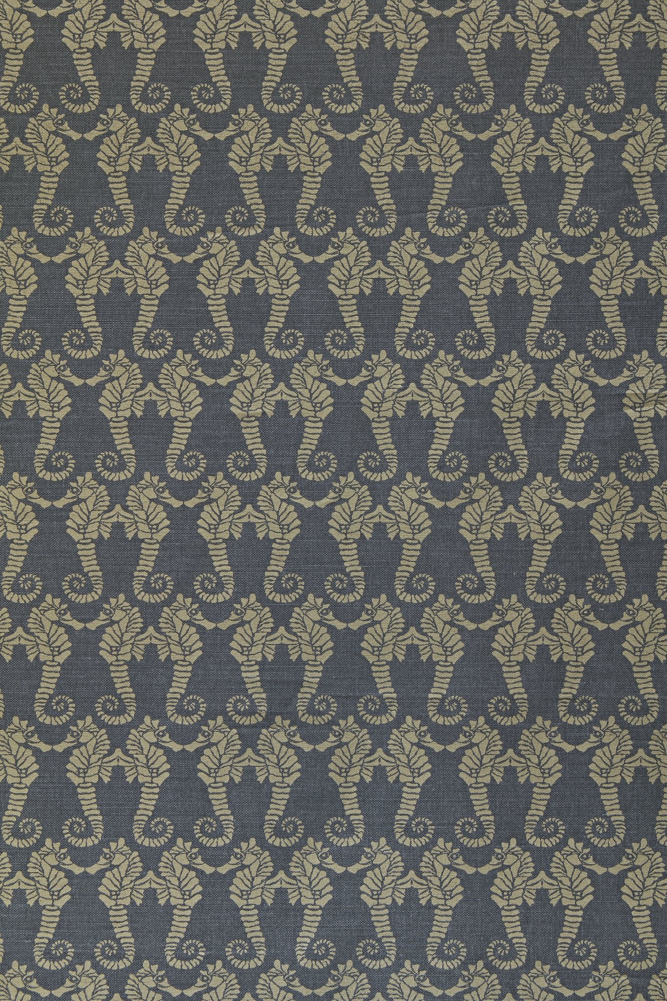 Seahorse Curtains | Made to Measure | Gold on Charcoal