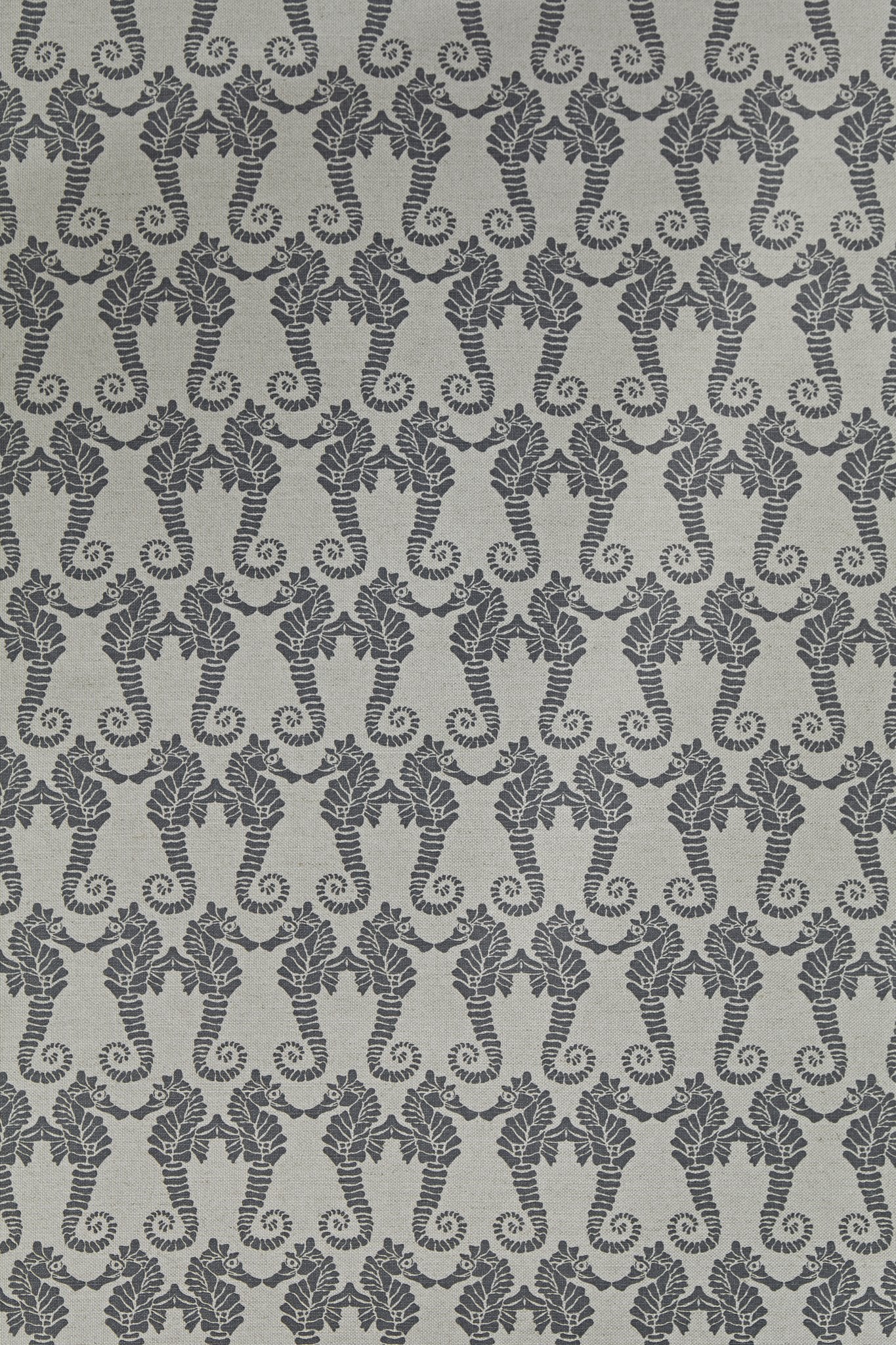 Seahorse Roman Blind | Made to Measure | Charcoal on Natural
