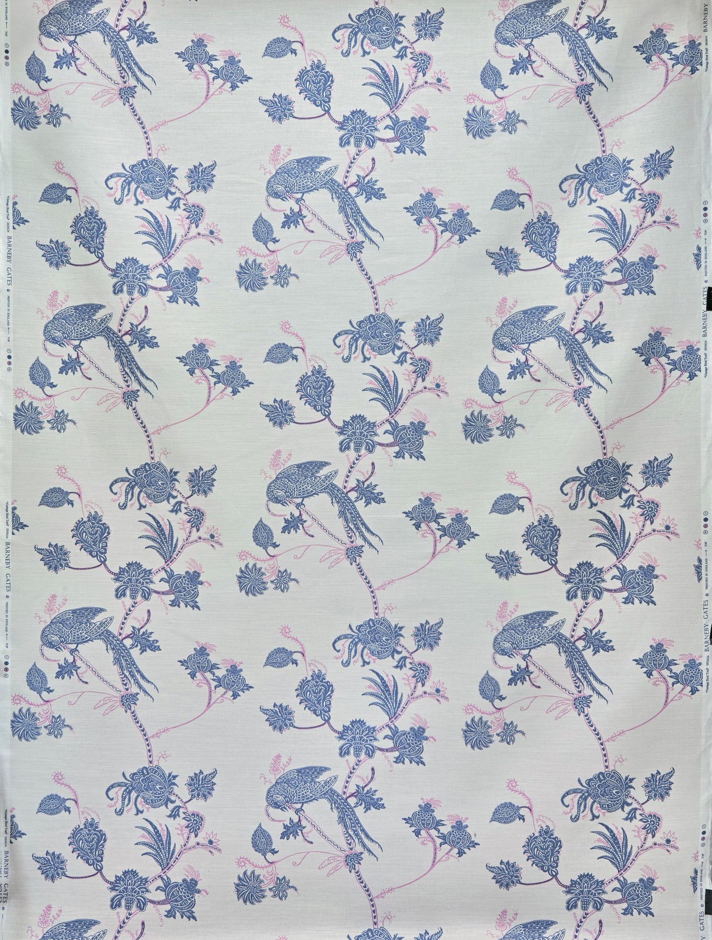 Vintage Bird Trail Curtains | Made to Measure | Blue / Pink