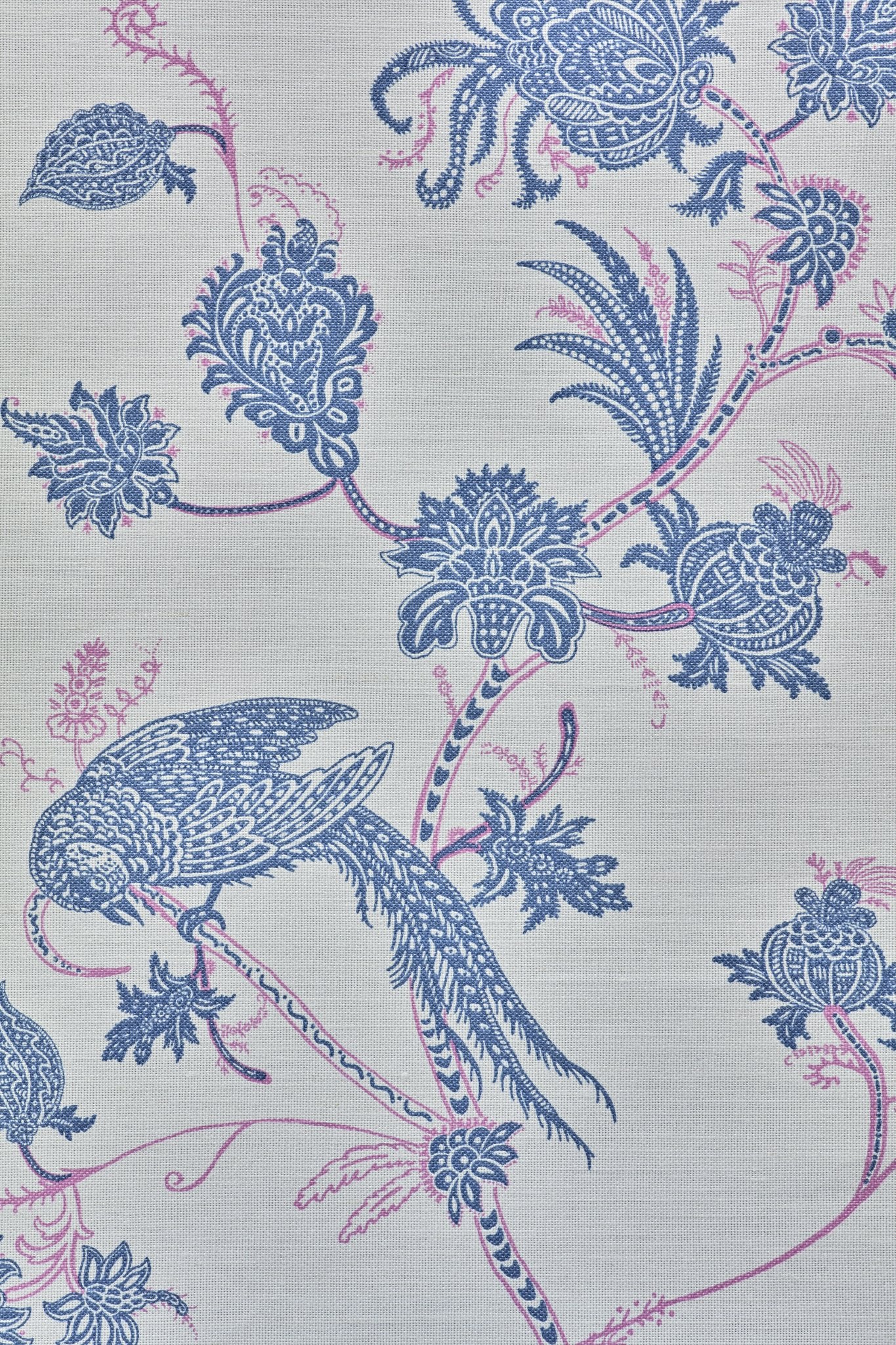 Vintage Bird Trail Roman Blind | Made to Measure | Blue / Pink