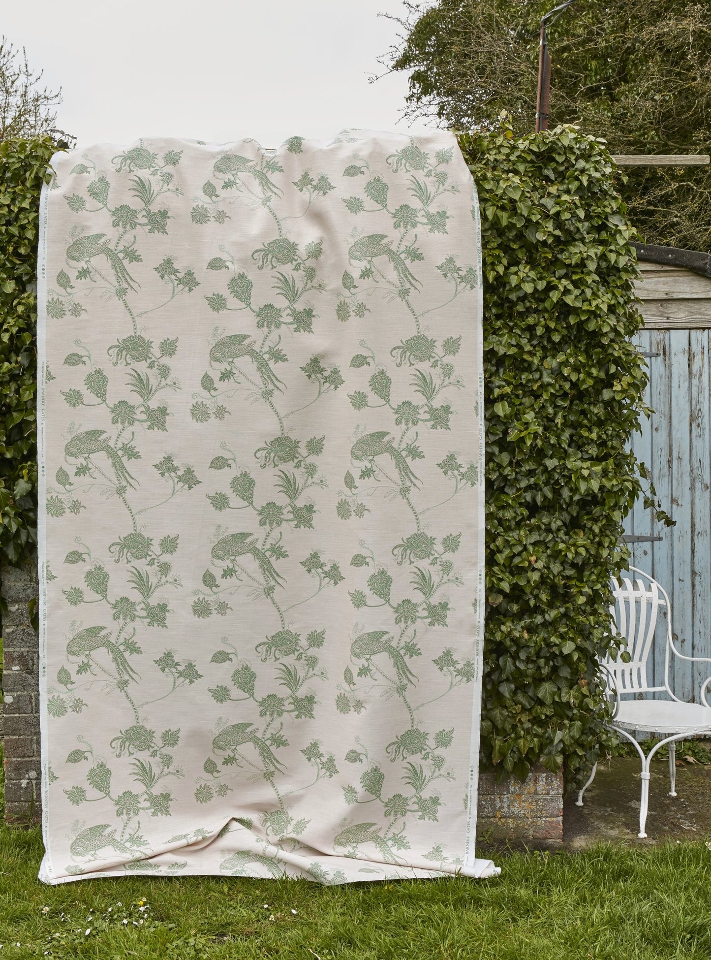 Vintage Bird Trail Roman Blind | Made to Measure | Plaster / Green