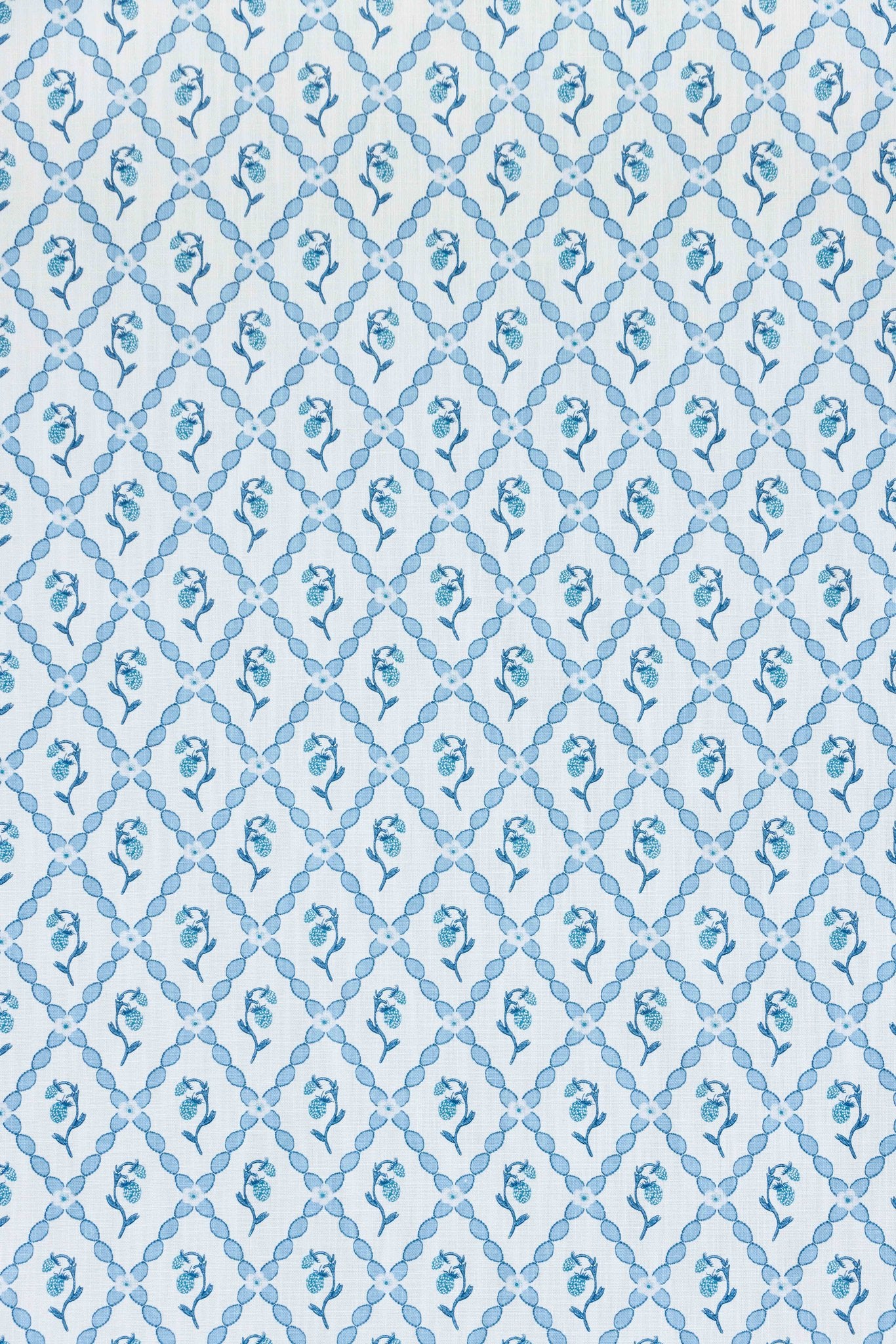 Wild Strawberry Trellis Curtains | Made to Measure | China Blue